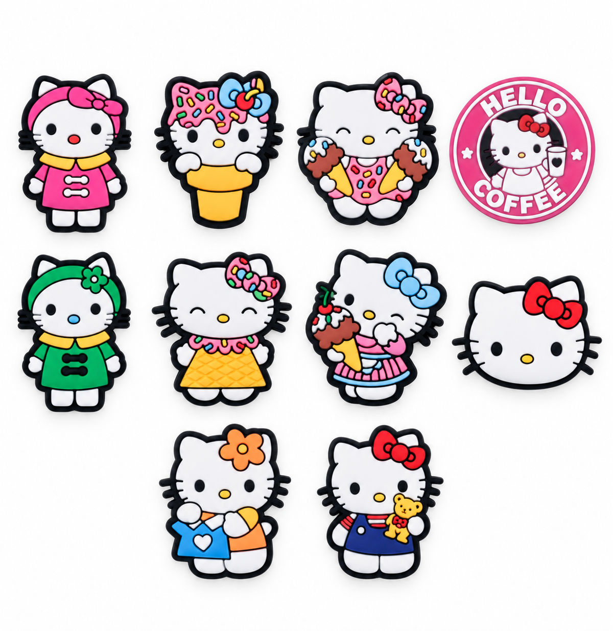 Pin's Hello Kitty 2 pour Crocs – 10 Modèles Kawaii Gourmands
